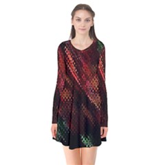 Abstract Green And Red Background Flare Dress by Simbadda