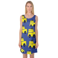 A Fun Cartoon Taxi Cab Tiling Pattern Sleeveless Satin Nightdress by Nexatart