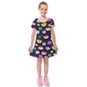 Japanese Food Sushi Fish Kids  Short Sleeve Velvet Dress View1