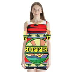 Coffee Tin A Classic Illustration Shoulder Cutout Velvet  One Piece by Nexatart