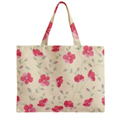 Seamless Flower Pattern Zipper Mini Tote Bag by TastefulDesigns