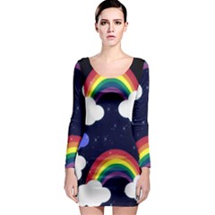 Rainbow Animation Long Sleeve Bodycon Dress by Nexatart