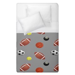 Balltiled Grey Ball Tennis Football Basketball Billiards Duvet Cover (single Size) by Mariart