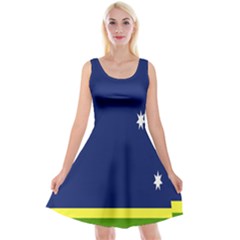 Flag Star Blue Green Yellow Reversible Velvet Sleeveless Dress by Mariart