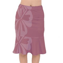 Hibiscus Sakura Red Mermaid Skirt by Mariart