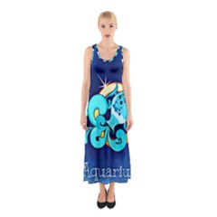 Zodiac Aquarius Sleeveless Maxi Dress by Mariart