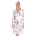 Paw Prints Dog Cat Color Rainbow Animals Long Sleeve Velvet Front Wrap Dress View1
