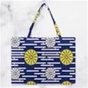 Sunflower Line Blue Yellpw Medium Tote Bag View1