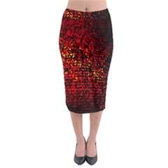 Red Particles Background Midi Pencil Skirt by Nexatart