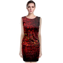 Red Particles Background Sleeveless Velvet Midi Dress by Nexatart