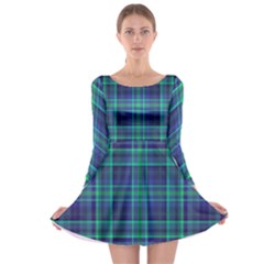 Plaid Design Long Sleeve Skater Dress by Valentinaart