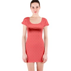 Decorative Retro Hearts Pattern  Short Sleeve Bodycon Dress by TastefulDesigns