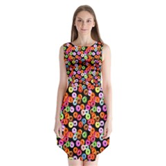 Colorful Yummy Donuts Pattern Sleeveless Chiffon Dress   by EDDArt