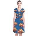 Clown fish Short Sleeve Front Wrap Dress View1