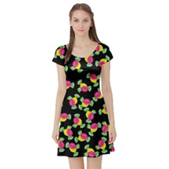 Candy Pattern Short Sleeve Skater Dress by Valentinaart