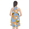 Wasp Bee Honey Flower Floral Star Orange Yellow Gray Halter Neckline Chiffon Dress  View2