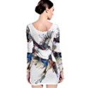  Colorful Love Birds Illustration With Splashes Of Paint Long Sleeve Bodycon Dress View2