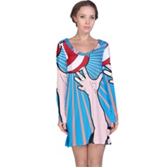 Volly Ball Sport Game Player Long Sleeve Nightdress by Mariart