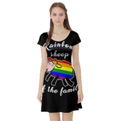 Rainbow Sheep Short Sleeve Skater Dress by Valentinaart