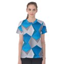 Blue White Grey Chevron Women s Cotton Tee View1