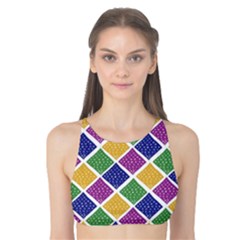 African Illutrations Plaid Color Rainbow Blue Green Yellow Purple White Line Chevron Wave Polkadot Tank Bikini Top by Mariart