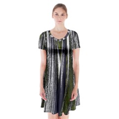 Abstraction Short Sleeve V-neck Flare Dress by Valentinaart