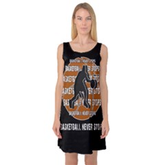 Basketball Never Stops Sleeveless Satin Nightdress by Valentinaart