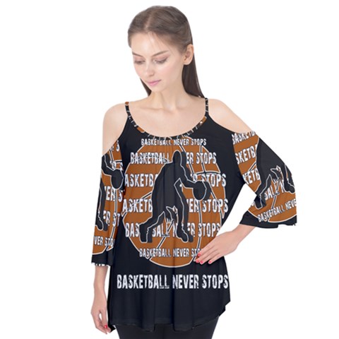 Basketball Never Stops Flutter Tees by Valentinaart