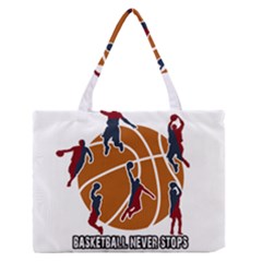 Basketball Never Stops Medium Zipper Tote Bag by Valentinaart