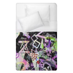 Chaos With Letters Black Multicolored Duvet Cover (single Size) by EDDArt