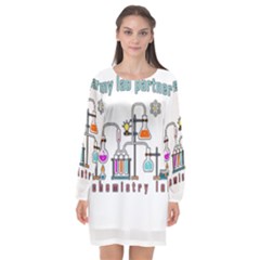 Chemistry Lab Long Sleeve Chiffon Shift Dress  by Valentinaart