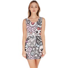 Kawaii Graffiti And Cute Doodles Sleeveless Bodycon Dress by Nexatart