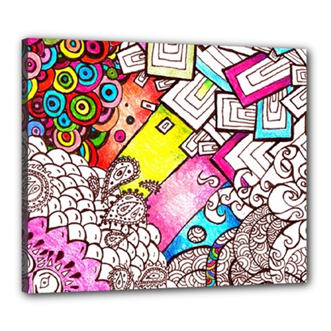 Beautiful Colorful Doodle Canvas 24  X 20  by Nexatart