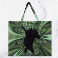 Hole Space Silver Black Zipper Large Tote Bag by Mariart