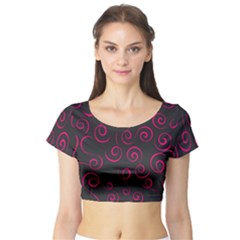 Pattern Short Sleeve Crop Top (tight Fit) by ValentinaDesign