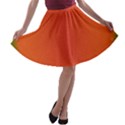 Scarlet Pimpernel Writing Orange Green A-line Skater Skirt View1