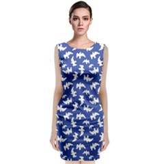 Birds Silhouette Pattern Classic Sleeveless Midi Dress by dflcprintsclothing