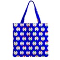 Easter Egg Fabric Circle Blue White Red Yellow Rainbow Zipper Grocery Tote Bag View2