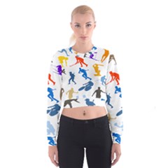 Sport Player Playing Cropped Sweatshirt by Mariart