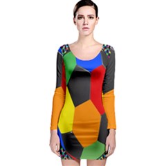 Team Soccer Coming Out Tease Ball Color Rainbow Sport Long Sleeve Bodycon Dress by Mariart