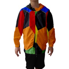 Team Soccer Coming Out Tease Ball Color Rainbow Sport Hooded Wind Breaker (kids) by Mariart