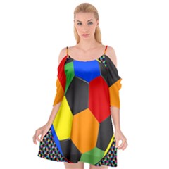 Team Soccer Coming Out Tease Ball Color Rainbow Sport Cutout Spaghetti Strap Chiffon Dress by Mariart