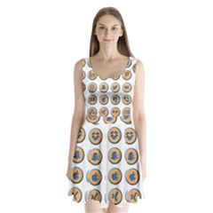 Social Media Icon Icons Social Split Back Mini Dress  by Nexatart