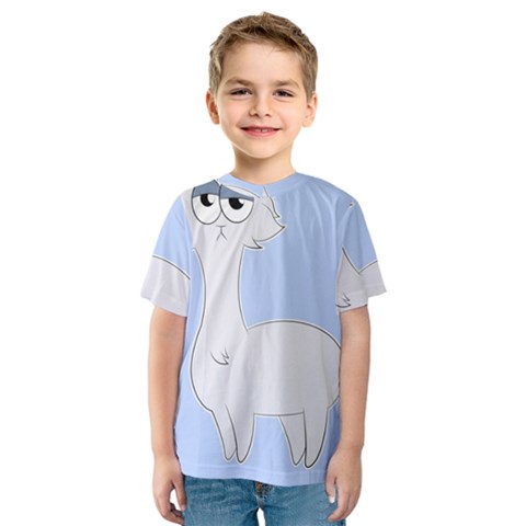 Grumpy Persian Cat Llama Kids  Sport Mesh Tee by Catifornia