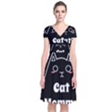 Love My Cat Mommy Short Sleeve Front Wrap Dress View1