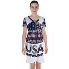 Usa Bowling  Short Sleeve Nightdress by Valentinaart