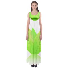 Leaves Green Nature Reflection Empire Waist Maxi Dress by Nexatart