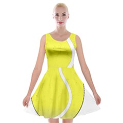 Tennis Ball Ball Sport Fitness Velvet Skater Dress by Nexatart