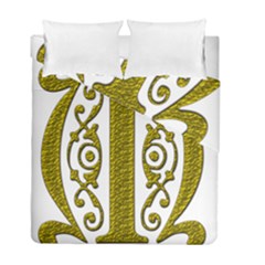 Gold Scroll Design Ornate Ornament Duvet Cover Double Side (full/ Double Size) by Nexatart