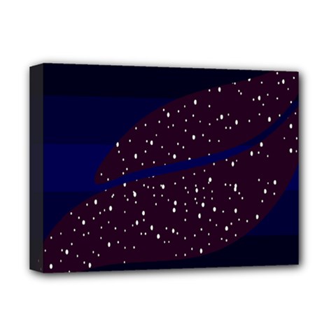 Contigender Flags Star Polka Space Blue Sky Black Brown Deluxe Canvas 16  X 12  